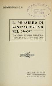Cover of: Il pensiero di Sant'Agostino nel 396-397 by Antonio Casamassa
