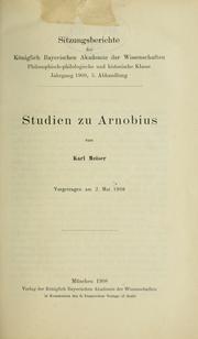 Cover of: Studien zu Arnobius