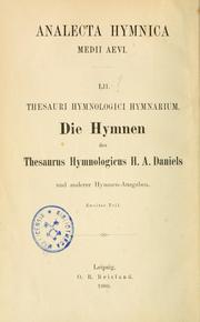 Cover of: Hymni inediti: Liturgische Hymnen des Mittelalters