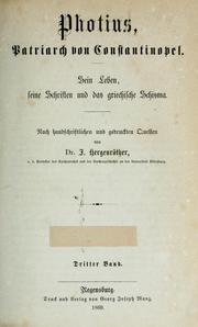 Cover of: Photius, Patriarch von Konstantinopel by Joseph Hergenröther, Joseph Hergenröther