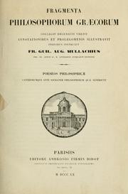 Cover of: Fragmenta philosophorum graecorum