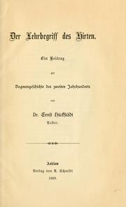 Cover of: Der Lehrbegriff des Hirten: ein Beitrag zur Dogmengeschichte des zweiten Jahrhunderts