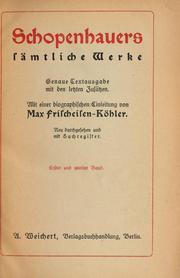 Cover of: Schopenhauers samtliche Werke by Arthur Schopenhauer