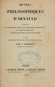 Cover of: Oeuvres philosophiques d'Arnauld by Antoine Arnauld