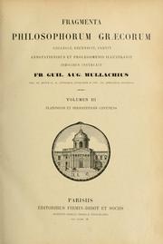 Cover of: Fragmenta philosophorum graecorum