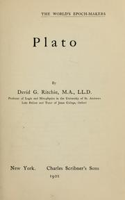 Cover of: Plato by David George Ritchie