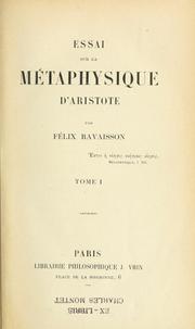 Cover of: Essai sur la Métaphysique d'Aristote
