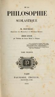 Cover of: De la philosophie scolastique