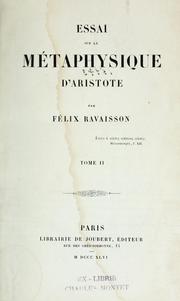 Cover of: Essai sur la Métaphysique d'Aristote by Félix Ravaisson