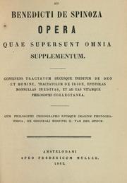 Cover of: Opera quae supersunt omnia by Baruch Spinoza