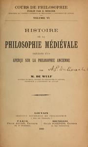 Histoire de la philosophie médiévale by M. de Wulf