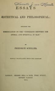 Cover of Essays aesthetical and philosophical by Friedrich Schiller