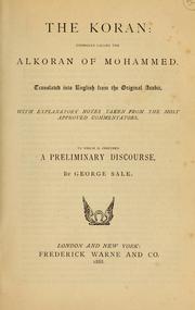 Cover of: The Koran: commonly called the Alkoran of Mohammed