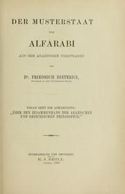 Cover of: Der Musterstaat von Alfarabi by Alfarabi