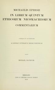 Cover of: In librum quintum Ethicorum Nicomacheorum commentarium ... by Michael of Ephesus