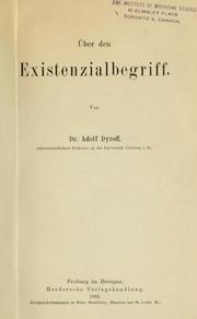 Cover of: Über den Existenzialbegriff