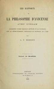 Cover of: Les Rapports de la philosophie d'Avicenne avec l'Slam by August Ferdinand Mehren