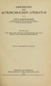 Geschichte der altkirchlichen literatur by Otto Bardenhewer