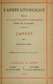 Cover of: L'Année liturgique