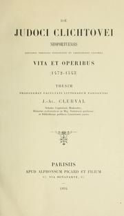 Cover of: De Judoci Clichtovei Neoportuensis: vita et operibus (1472-1543)