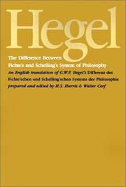 Cover of: Difference Between Ficht by Georg Wilhelm Friedrich Hegel