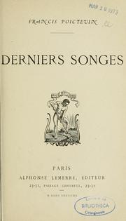 Cover of: Derniers songes by Francis Poictevin