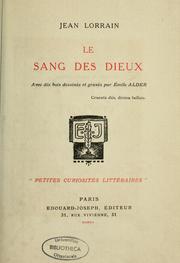 Cover of: Le sang des dieux by Lorrain, Jean