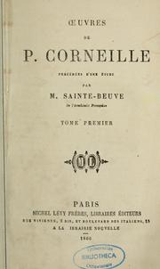 Cover of: Oeuvres de P. Corneille