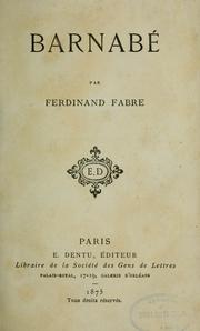 Front cover of Barnabé by Ferdinand Fabre