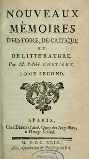 Cover of: Nouveaux mémoires d'histoire, de critique et de littérature