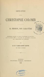 Cover of: Christophe Colomb: sa mission, son caractère