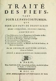 Cover of Traité des fiefs by germain antoine guyot