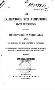 De imperatoris Titi temporibus recte definiendis by Otto Adalbert Hoffmann