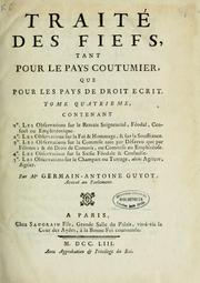 Traité des fiefs by Germain Antoine Guyot