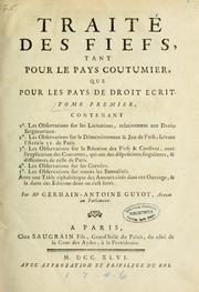 Traité des fiefs by Germain Antoine Guyot