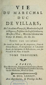 Cover of: Vie du maréchal duc de Villars by Villars, Claude Louis Hector duc de