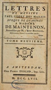 Cover of: Lettres de madame de Maintenon by Madame de Maintenon