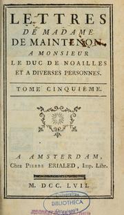 Cover of: Lettres de madame de Maintenon