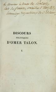 Cover of: Oeuvres d'Omer et de Denis Talon \