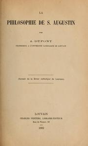 Cover of: La Philosophie de S. Augustin