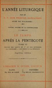 Cover of: L'Année liturgique