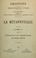 Cover of: La métaphysique d'Aristote ...