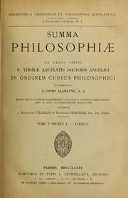 Cover of: Summa philosophiae ex variis libris D. Thomae Aquinatis Doctoris Angelici by Thomas Aquinas
