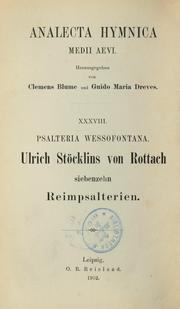 Cover of: Analecta hymnica medii aevi by Guido Maria Dreves