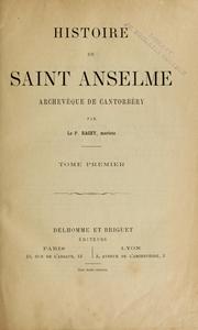 Cover of: Histoire de saint Anselme