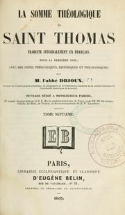 Cover of: La somme théologique de Saint Thomas