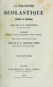 Cover of: La philosophie scolastique exposée et défendue by Joseph Kleutgen