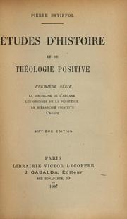 Cover of: Études d'histoire et de théologie positive by Pierre Batiffol