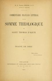 Cover of: Commentaire français littéral de la Somme théologique de Saint Thomas d'Aquin