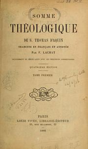 Cover of: Somme Theologique de S. Thomas D'Aquin by Thomas Aquinas